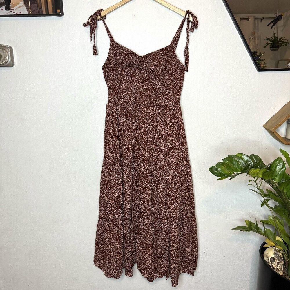 Madewell Brown Floral Midi Dress